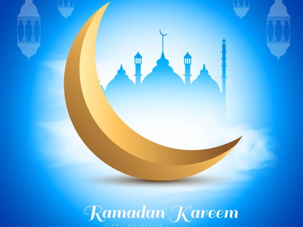 Ramadan kareem greeting card for muslim holiday background
